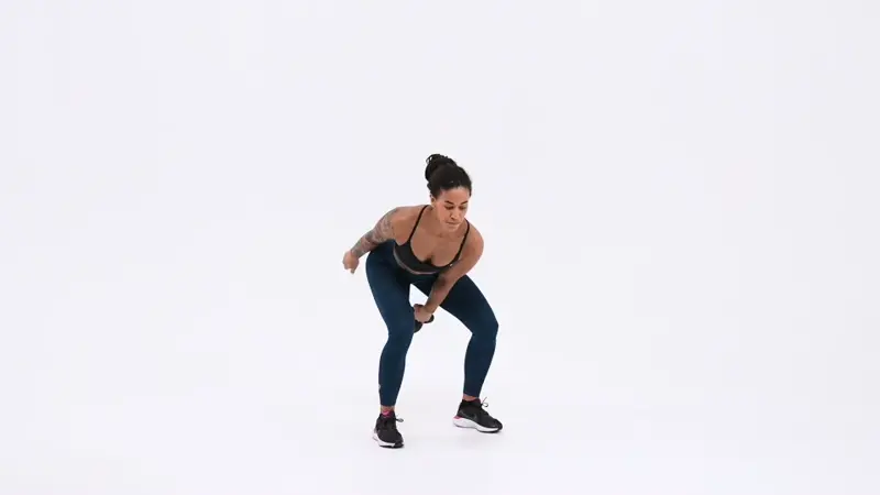 Kettlebell Alternating Hand Swing . Knee - Friendly Full-Body Workout
