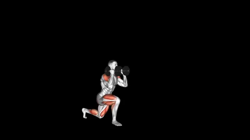 Reverse Lunge Thruster . Weight Loss Gym Routine for Beginners