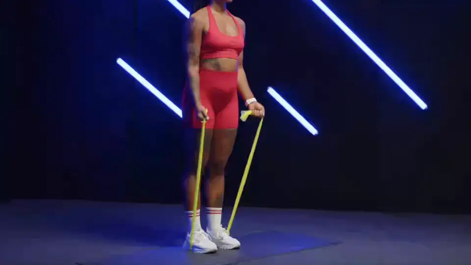 arm workout band bicep curls