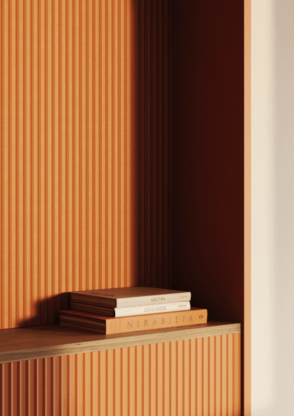 decoratieve elementen - keuken - nmc - Noël & Marquet - WALLSTYL - PLISSE L- rood - oranje - Keuken, reliëfpanelen, warme materialen