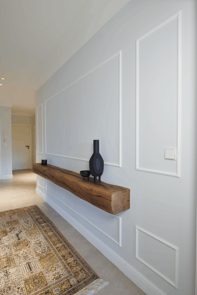 éléments décoratifs - hall d'entrée - nmc - Noël & Marquet - ARSTYL, WALLSTYL - AD22,FL2,WL7,WT22 - blanc - Moulures blanches, planche en bois massif