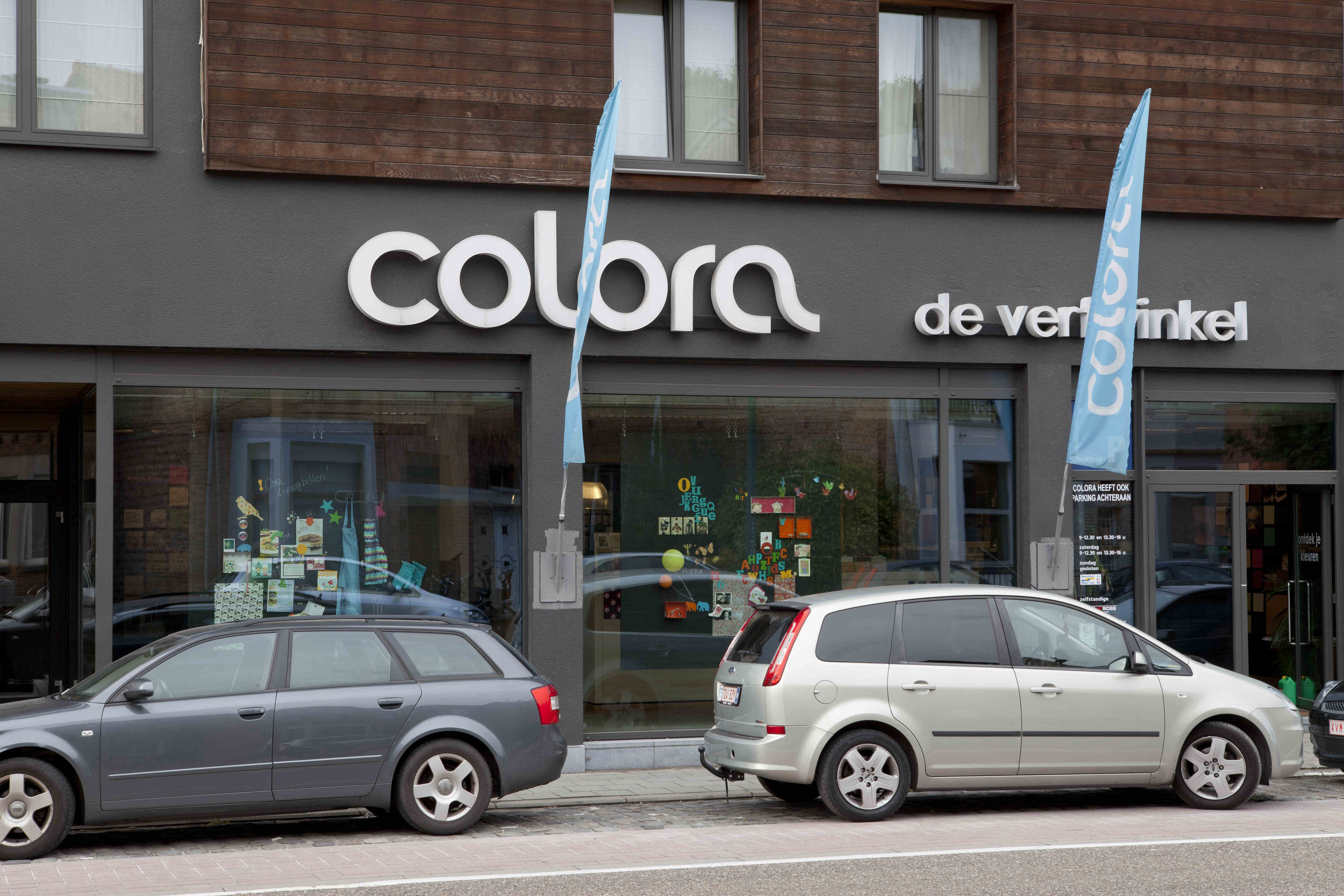 Gevel van de colora winkel in Leuven