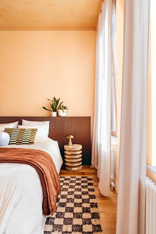 mur en couleurs pêche