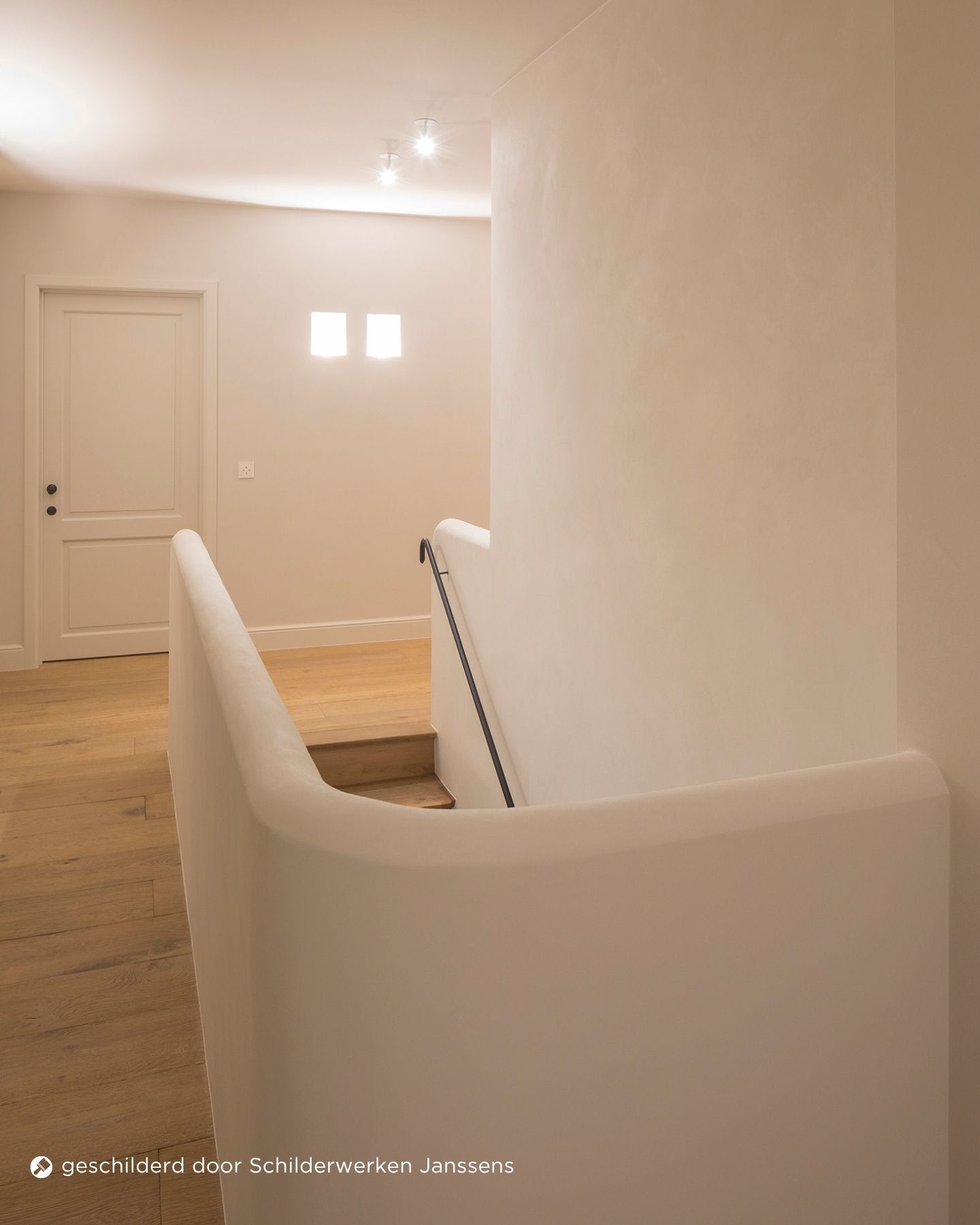 Image d'inspiration Colora – Aqua Sensa –  Structure murale douce, formes organiques, parquet, éclairage minimaliste – AS 03 – peint par Schilderwerken Janssens