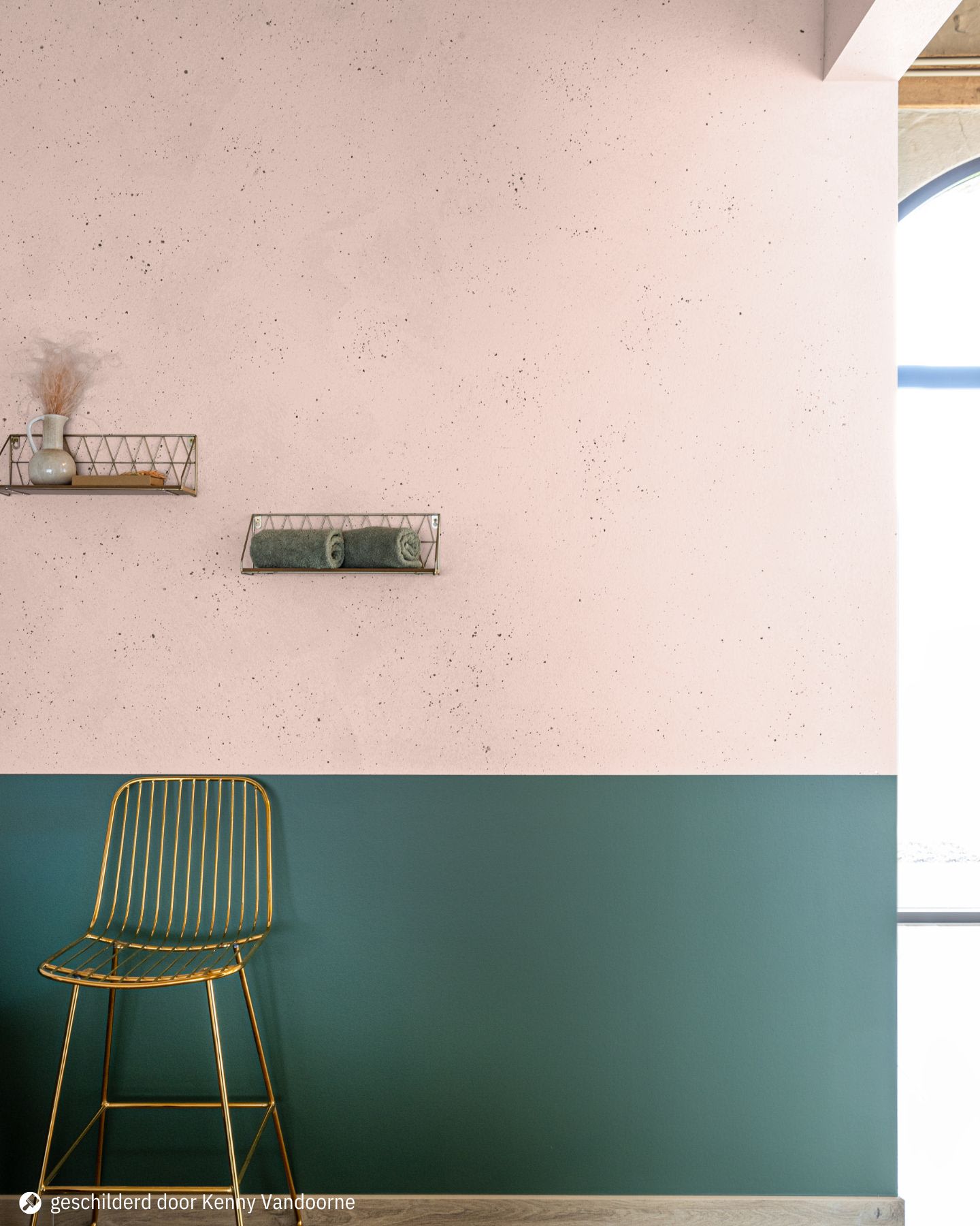 Stone Art Terrazzo in OR 90 Art Fine Pink geschilderd door Kenny Vandoorne