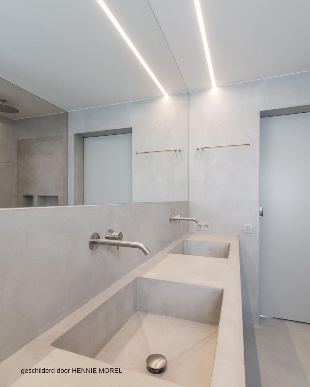 Image d'inspiration Colora – Aqua Sensa – Lavabo double, gris clair, épuré, minimaliste – AS 16 – peint par HENNIE MOREL 