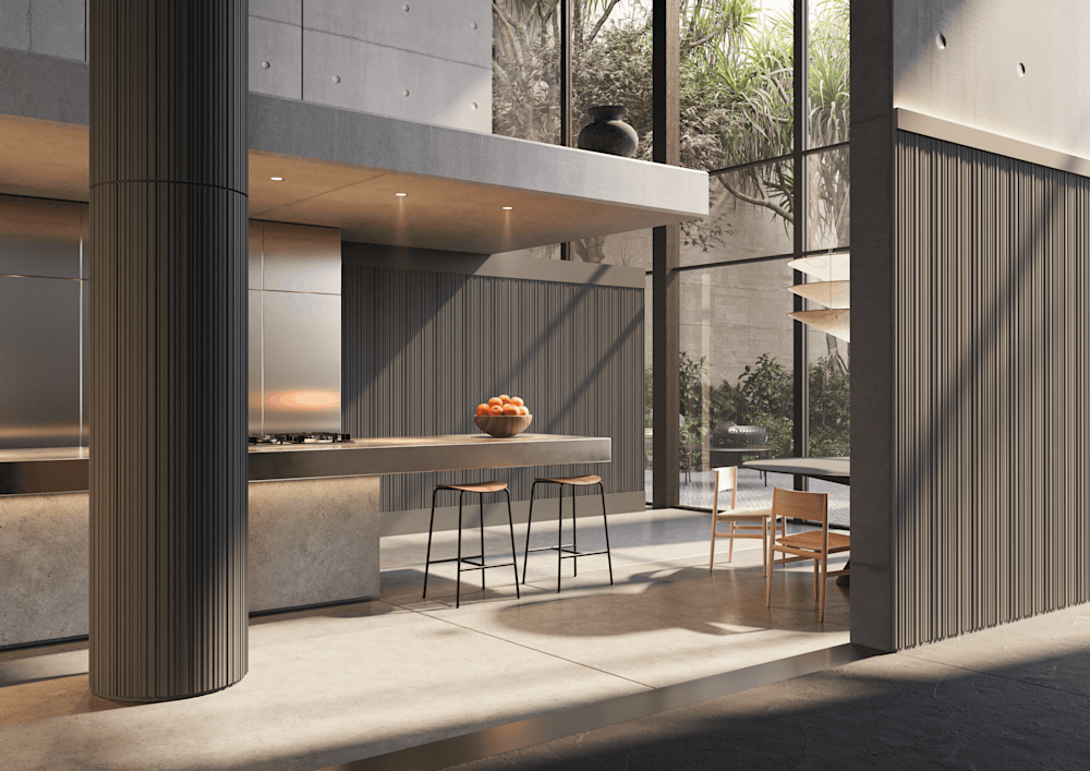 decoratieve elementen - keuken - nmc - Noël & Marquet - ARSTYL, WALLSTYL - IL10,ALLEGRETTO,FD20s,FL15 - grijs - Keuken, verticale panelen, betonlook