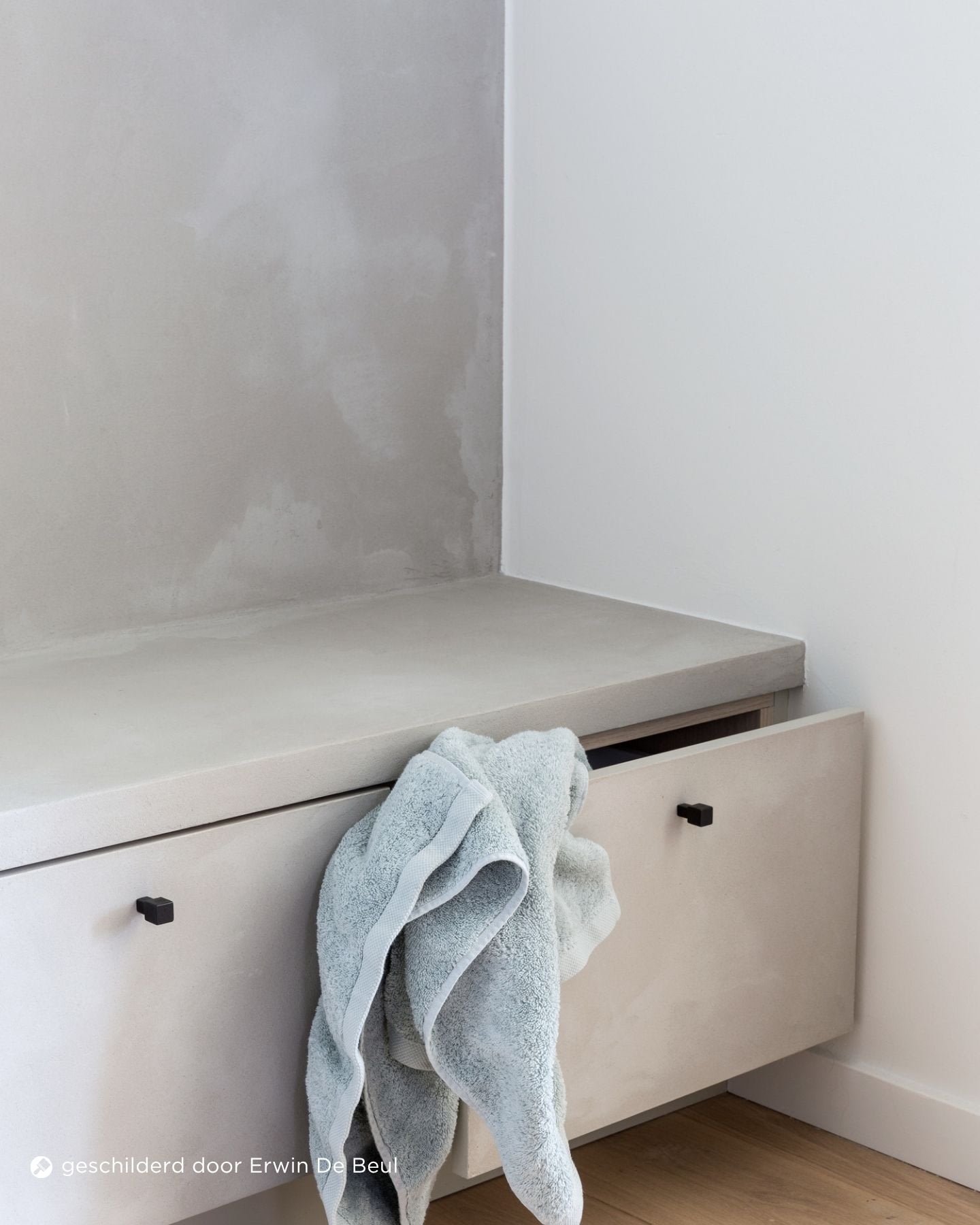 Image d'inspiration Colora – Aqua Sensa – Armoire sur mesure au look béton brut – AS 12 – peinte par ERWIN DE BEUL