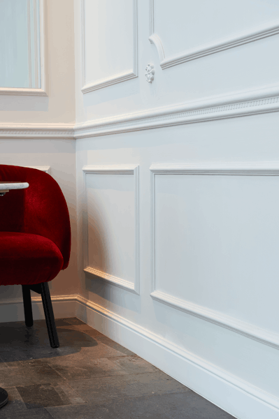 decoratieve elementen - woonkamer - nmc - Noël & Marquet - ARSTYL, WALLSTYL - R17,Z103,Z10,Z32,FB2 - wit -Witte sierlijsten, klassiek, modern contrast