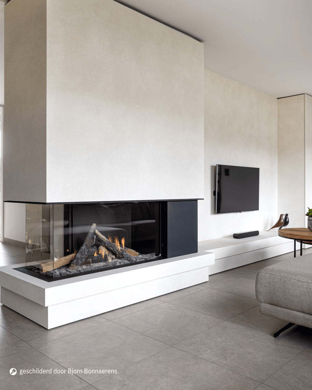 inspiratiegalerij - stone art uni - haardwand - beige