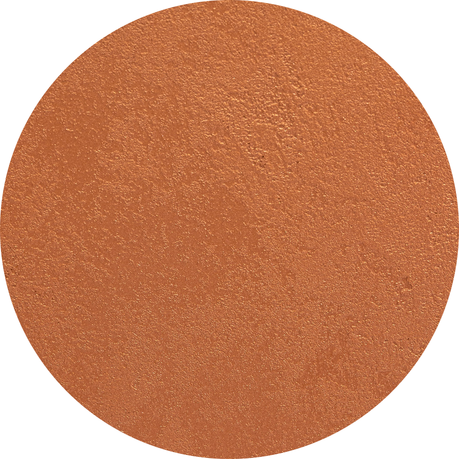 Detailbeeld structuurverf Stone Art Metallic in een koperkleur met glans 