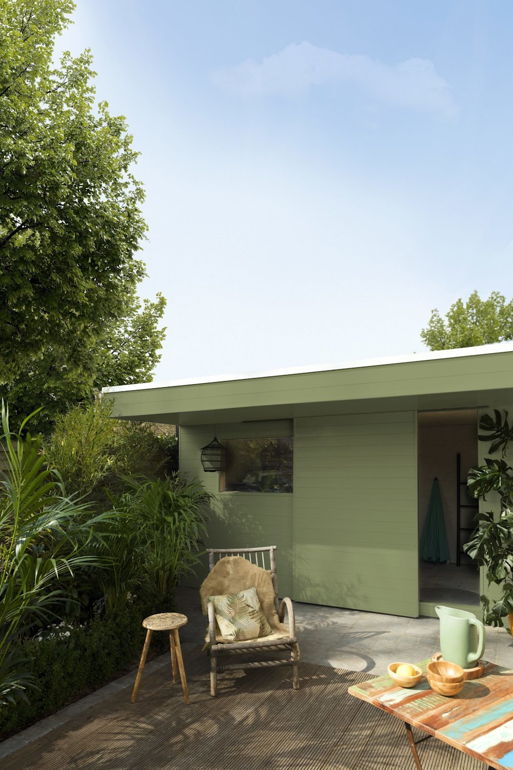 groen tuinhuis