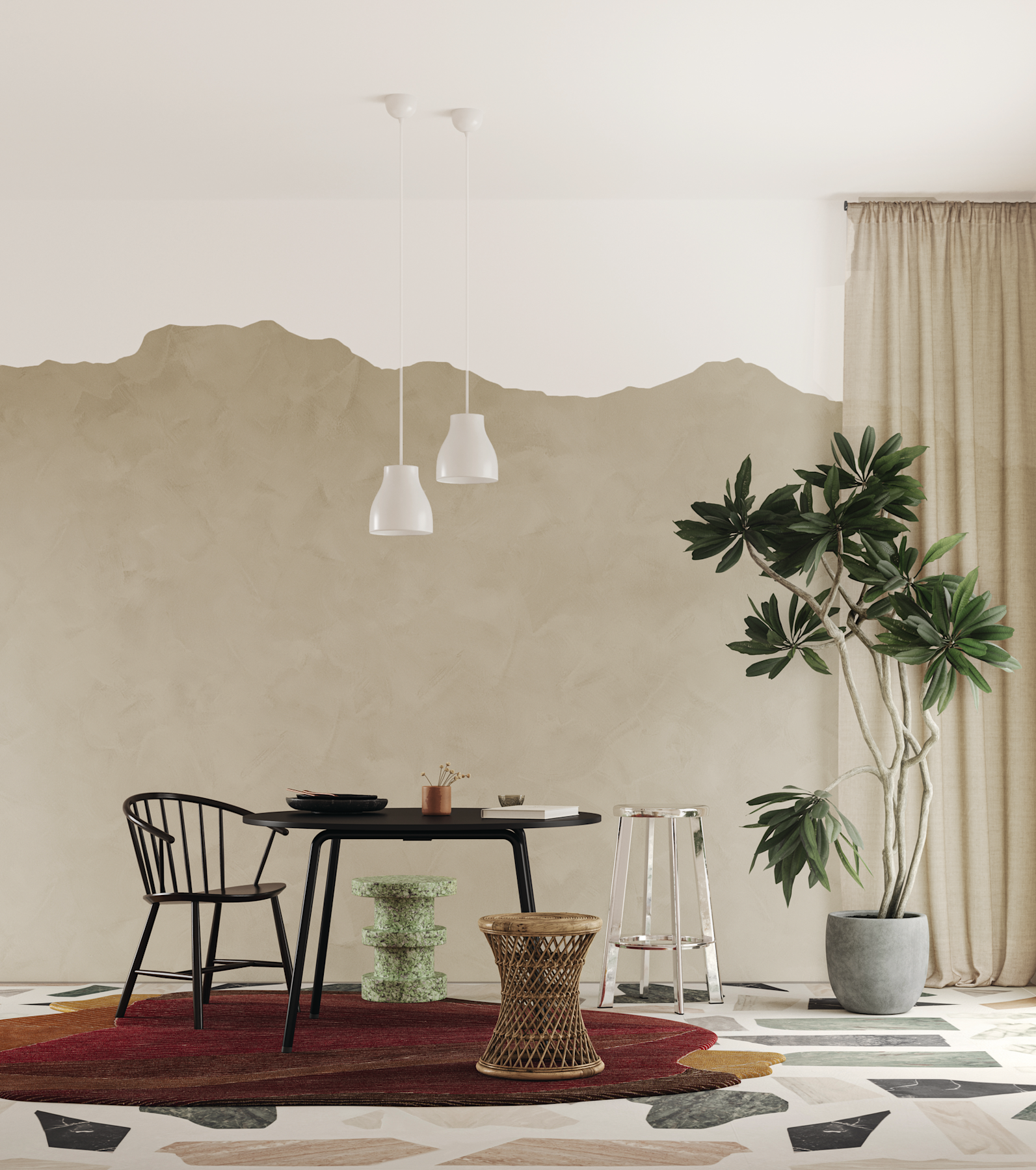 inspiratiebeeld magazine herfst 2023 eetkamer met kalkverf