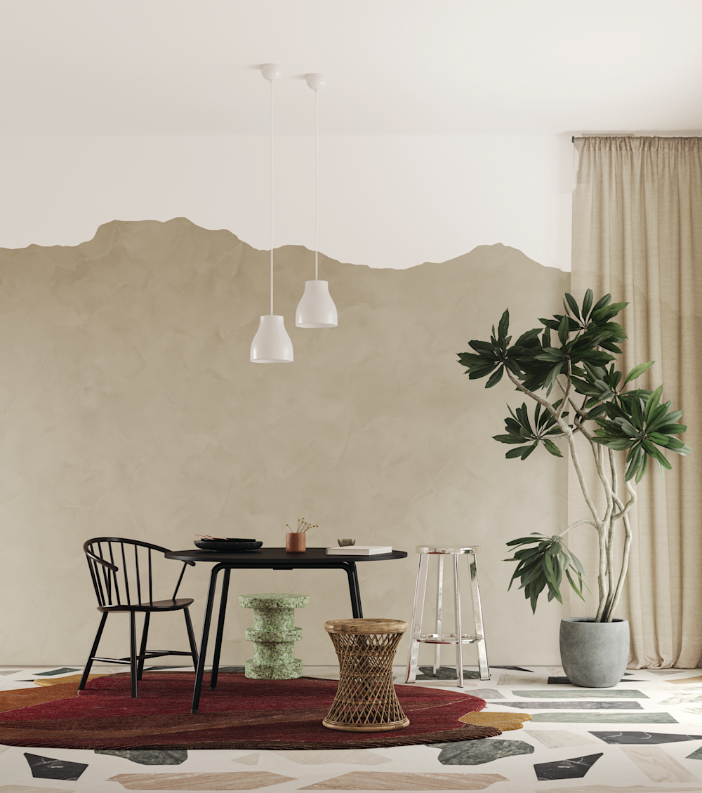 inspiratiebeeld magazine herfst 2023 eetkamer met kalkverf