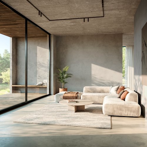 Sandrock render beige buiten