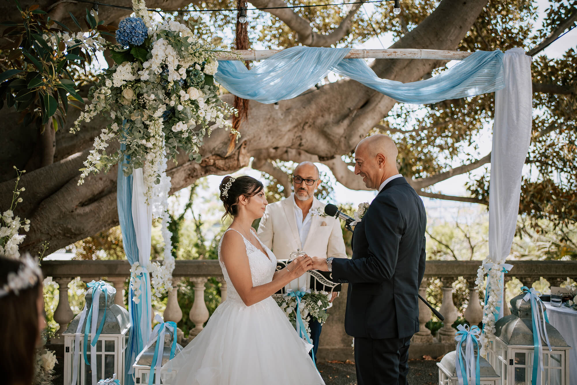 la cerimonia a villa ormond, location per matrimoni a Sanremo, provincia di Imperia.