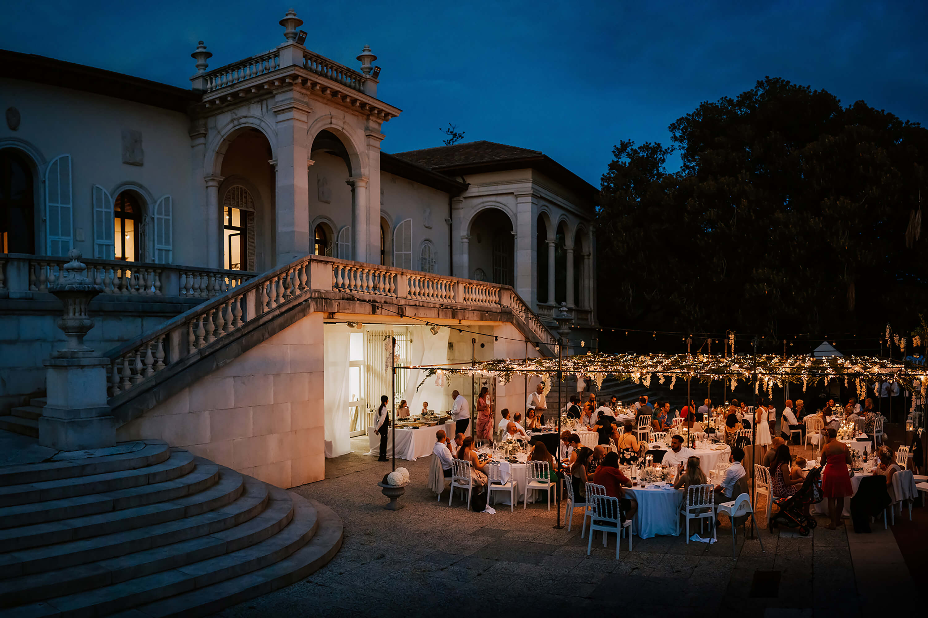 una foto della location villa ormond durante un matrimonio, a Sanremo, provincia di Imperia