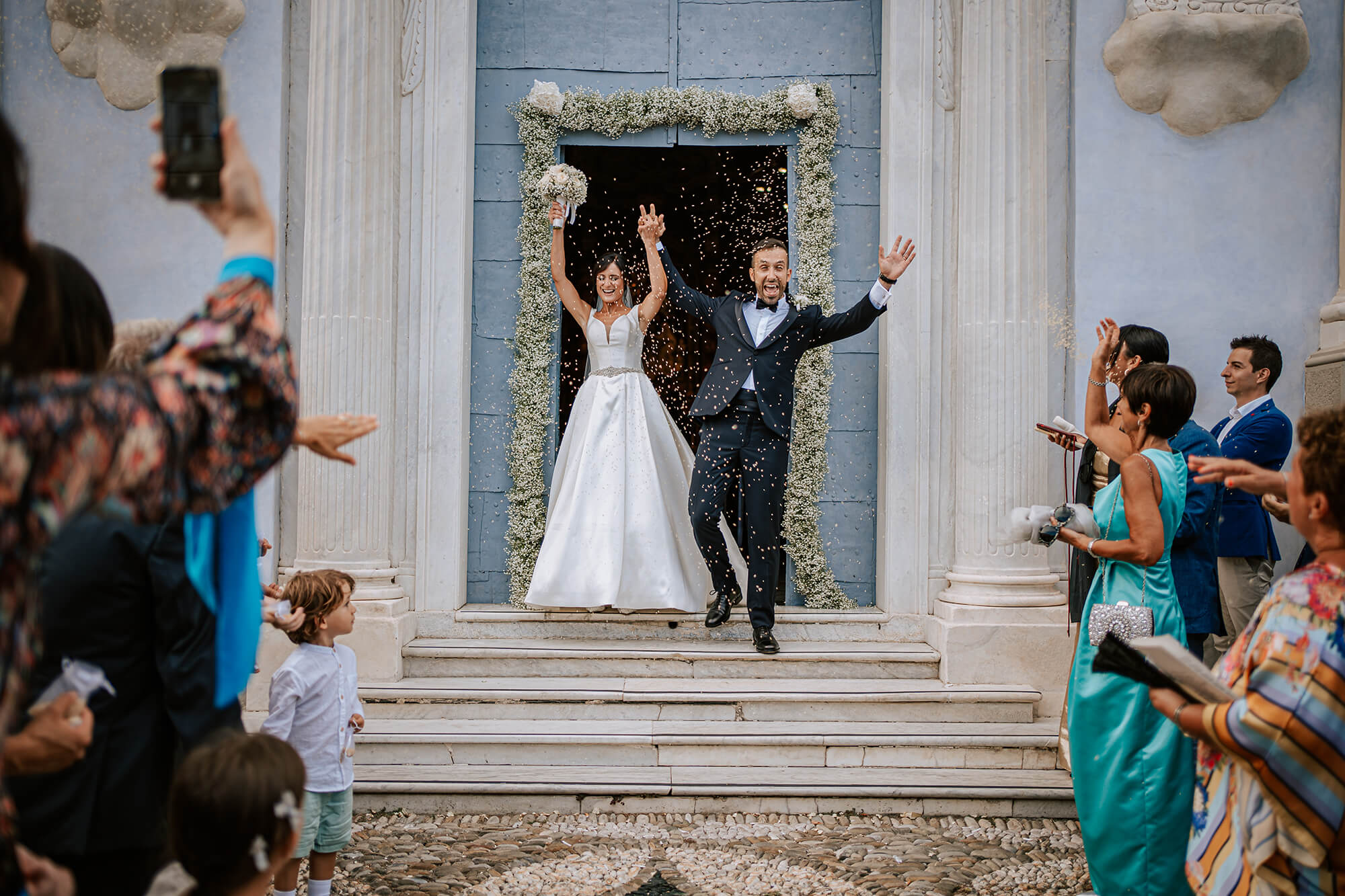 foto di matrimonio alla Madonna della Costa a Sanremo.