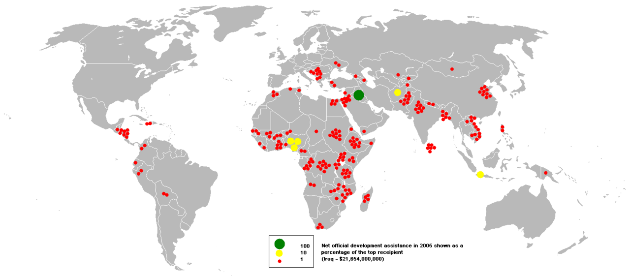 bantuan internasional-peta penerima