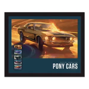 Pony Cars Framed Stamps (Ford Mustang)