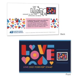 5661 - 2022 First-Class Forever Stamp - Love: Pink Background - Mystic Stamp  Company