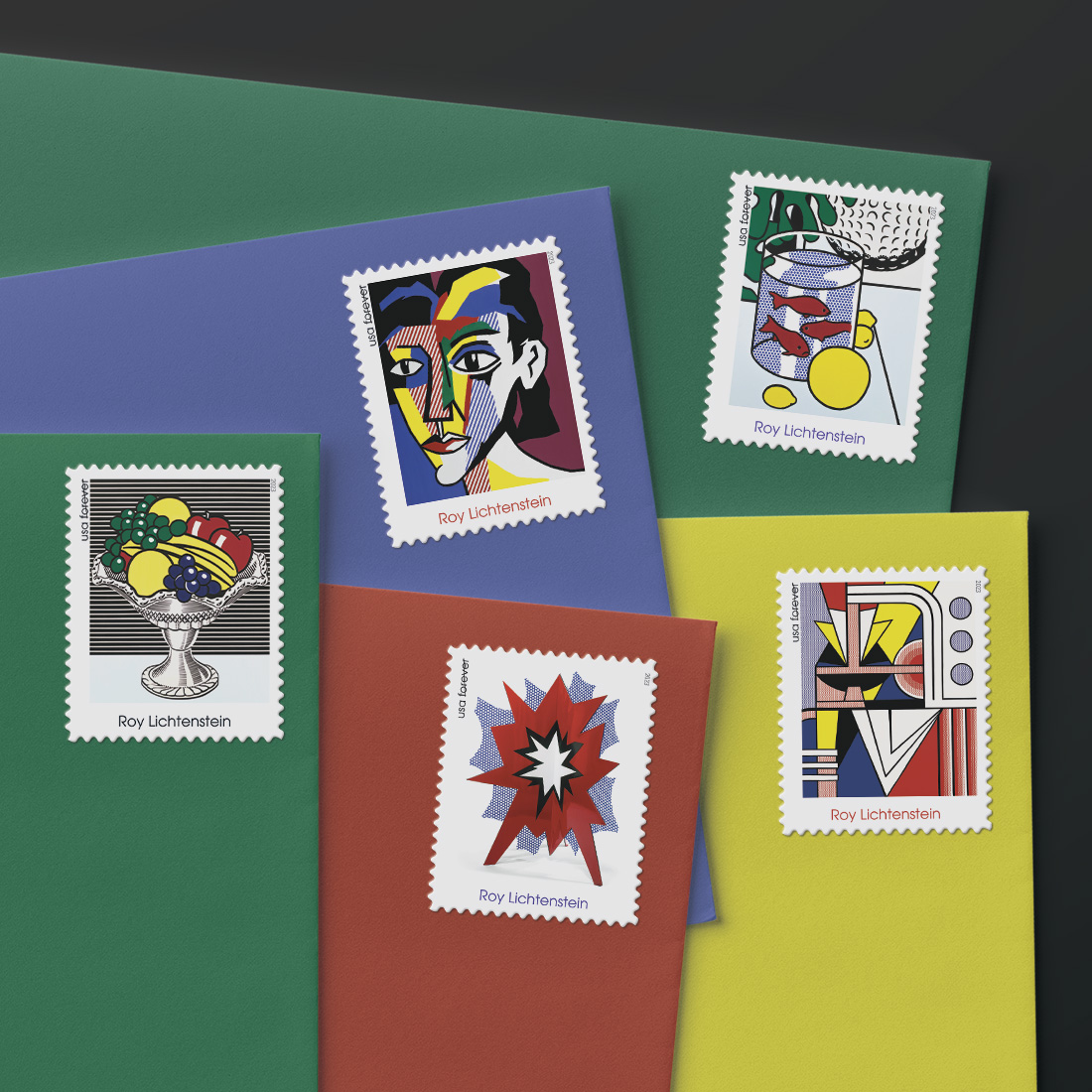 Roy Lichtenstein Stamp Information   Lichtenstein StampsToEnvelopes 