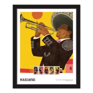 Mariachi Framed Stamp - Trumpet Player