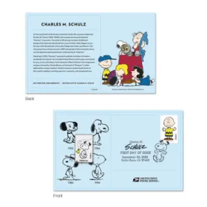 Charles M. Schulz Stamp Pin with Cancellation Card