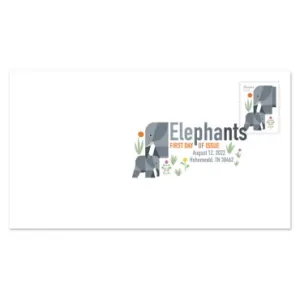 Elephants Digital Color Postmark