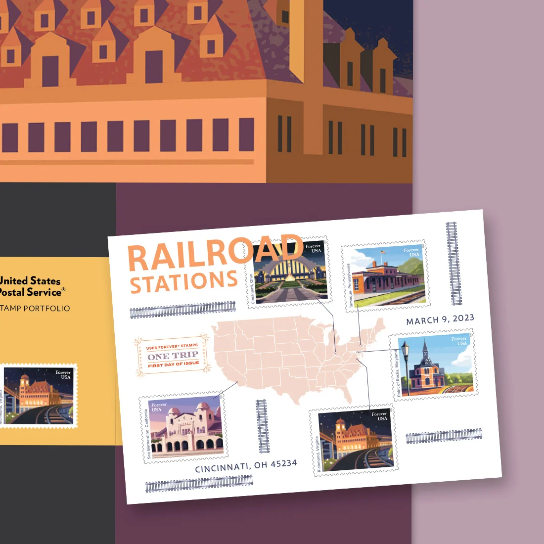 U.S. Postal Service to unveil Railroad Stations Forever stamps at Union  Terminal Thursday - NKyTribune