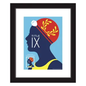 Title IX Framed Stamp Swimmer