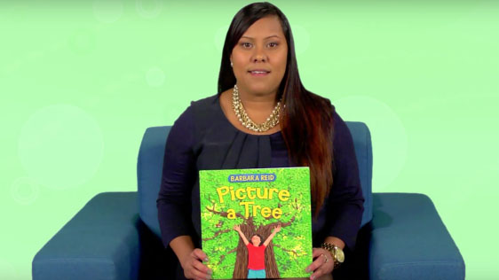 Melissa reads “Picture a Tree” by Barbara Reid.