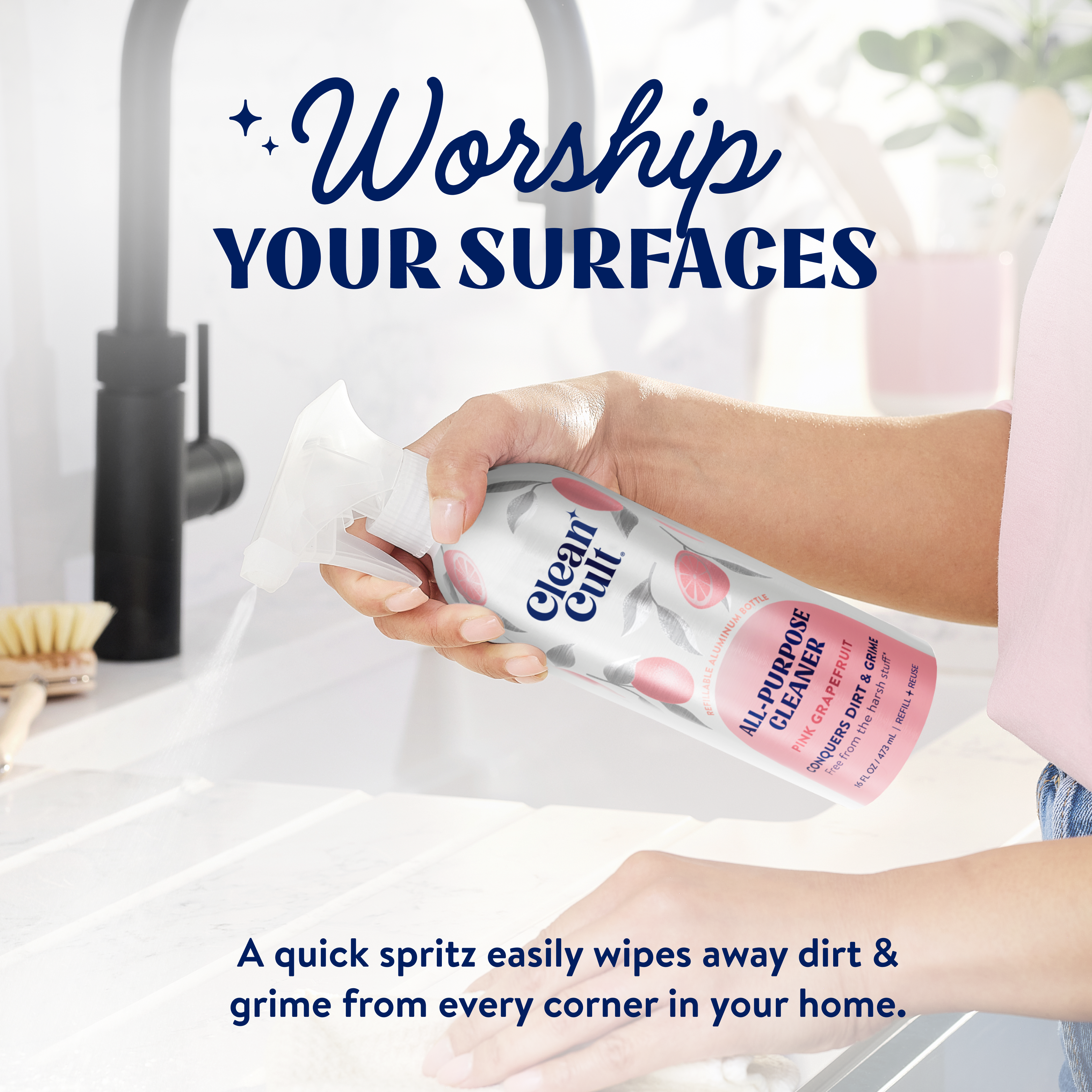 All Purpose Cleaner | Pink Grapefruit | 16 Fl Oz | Cleancult