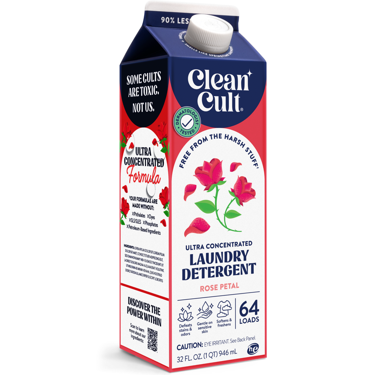Concentrated Liquid Laundry | Rose Petal | 32 Fl Oz | Cleancult