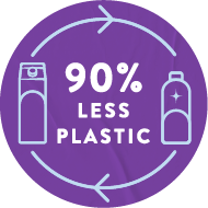 90% Less Plastic Badge