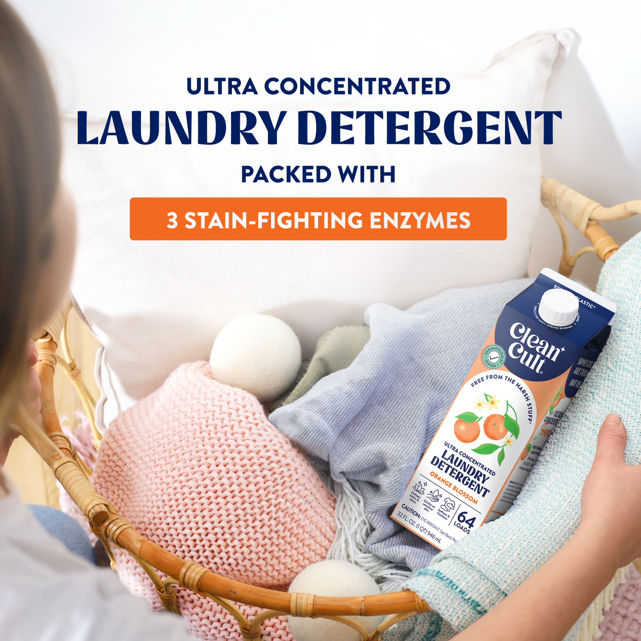 Concentrated Liquid Laundry | Orange Blossom | 32 Fl Oz | Cleancult