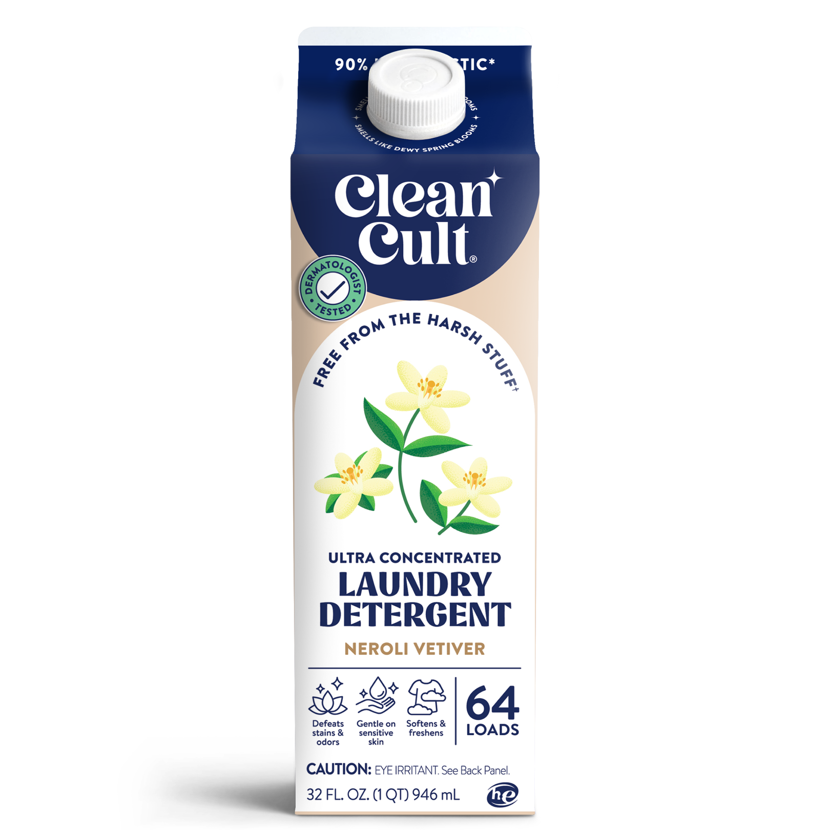 Concentrated Liquid Laundry | Neroli Vetiver | 32 Fl Oz | Cleancult
