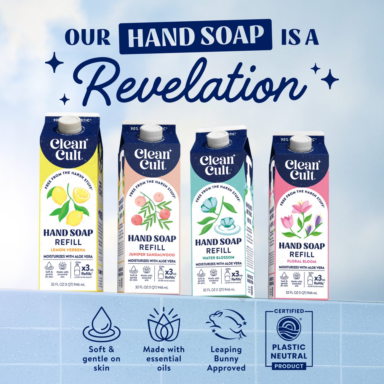 Liquid Hand Soap Refill | Juniper Sandalwood | 32 Fl Oz | Cleancult