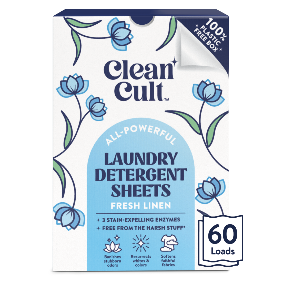 Swedish Laundry Detergent Sheets, Fresh Linen Scent
