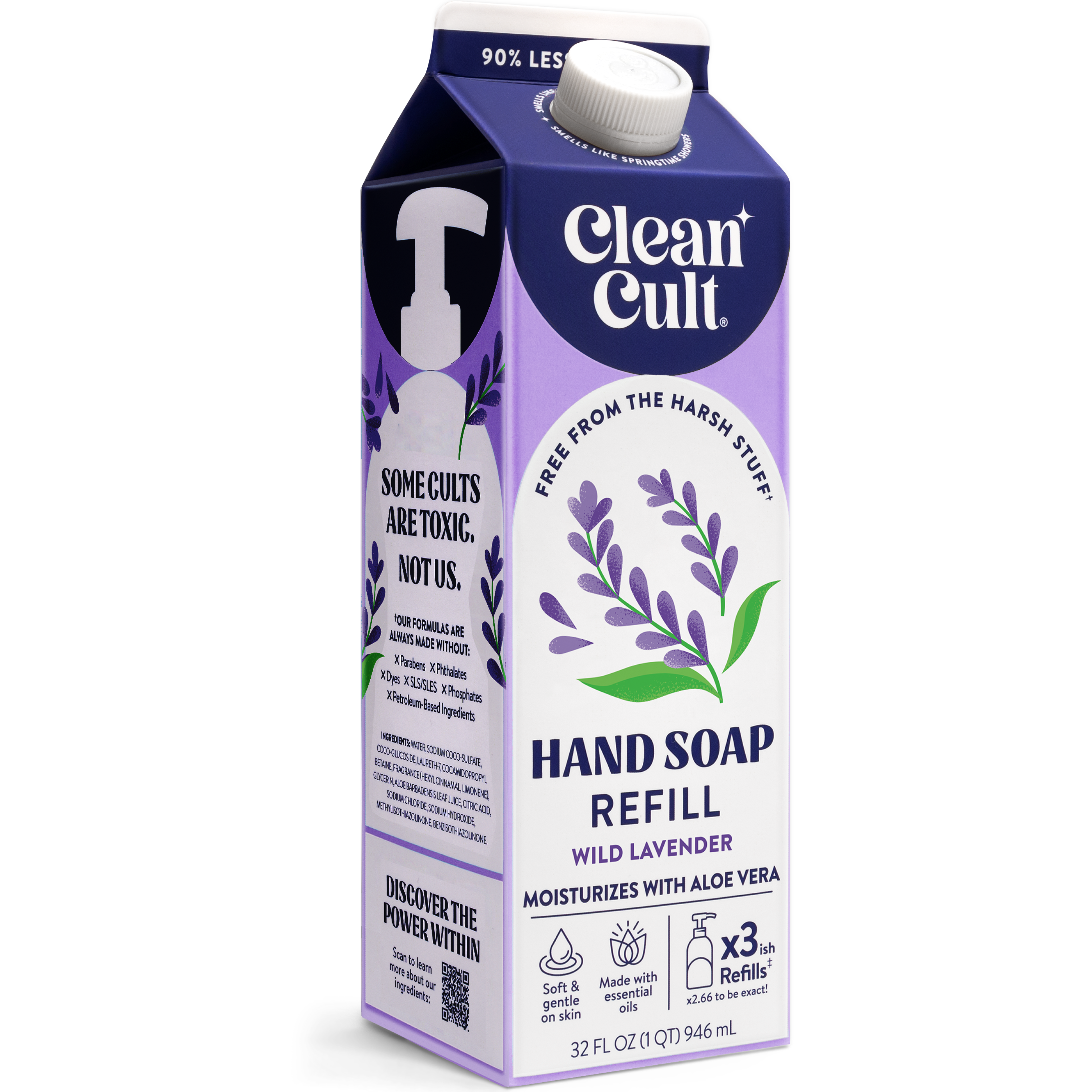 Liquid Hand Soap Refill | Wild Lavender | 32 Fl Oz | Cleancult