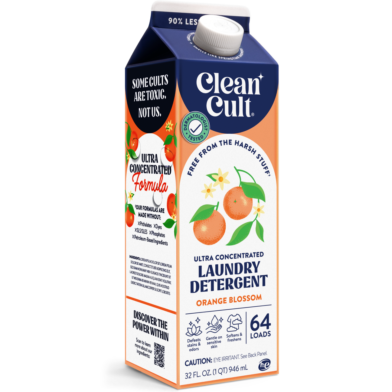Concentrated Liquid Laundry | Orange Blossom | 32 Fl Oz | Cleancult