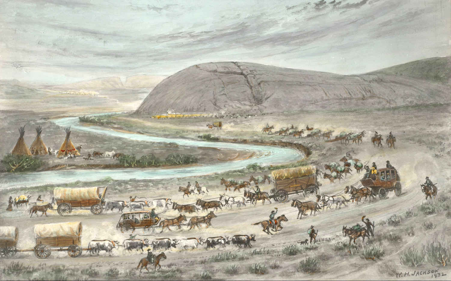 	Early modes of transportation, Independence Rock, Wyo.