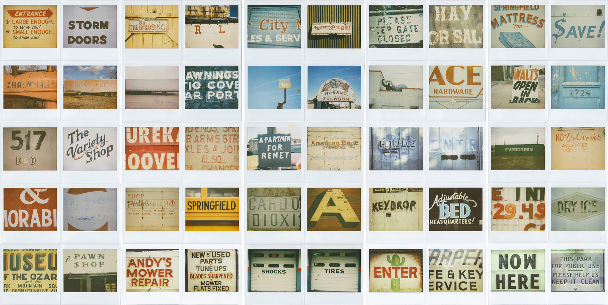 A selection of my Polaroid photography of hand-painted signs from across America