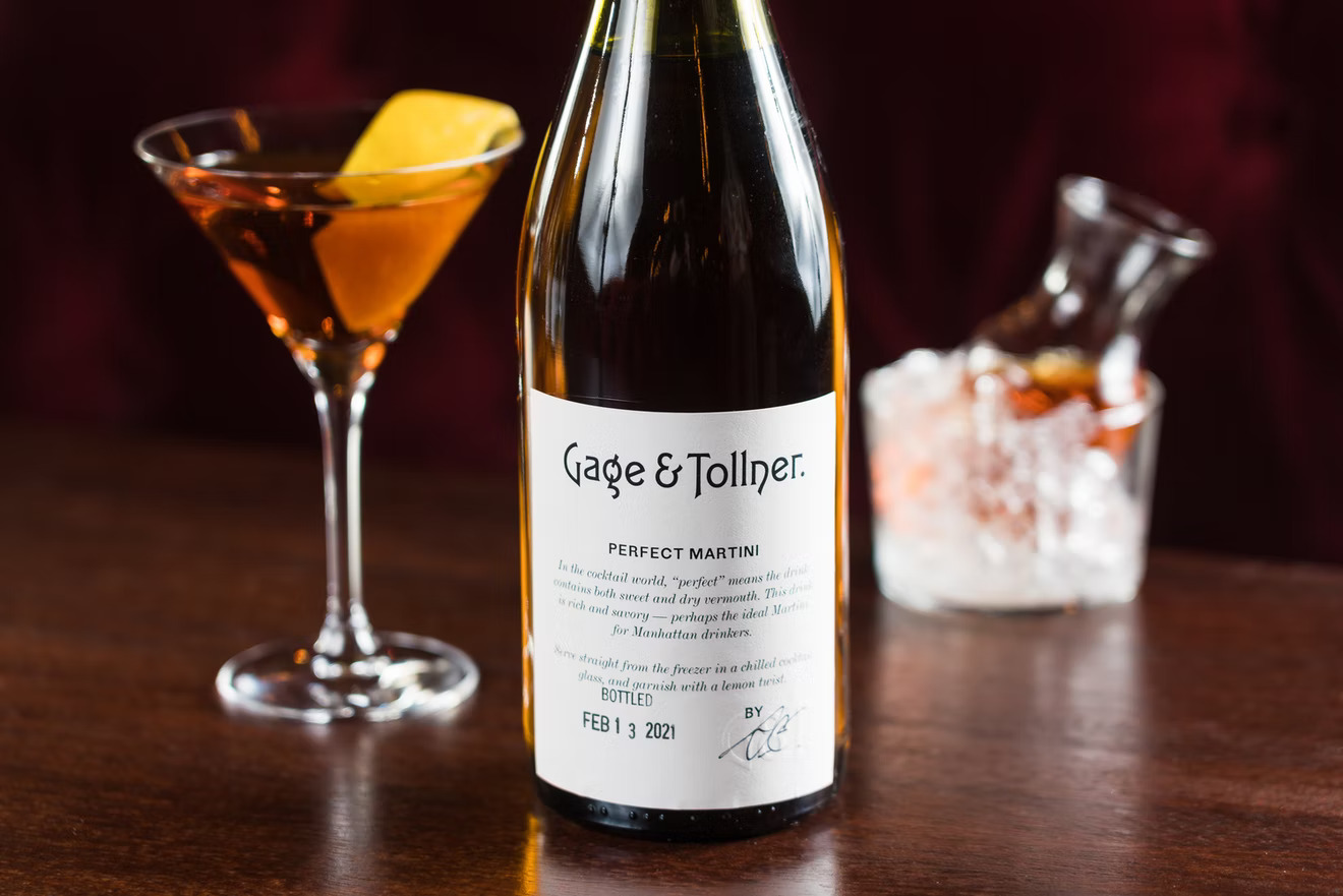 A bottle of martini mix from Gage & Tollner restaurant
