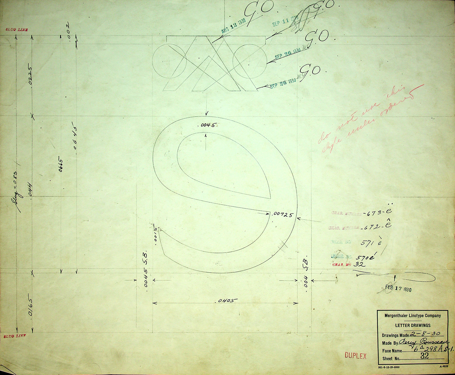 Linotype drawing