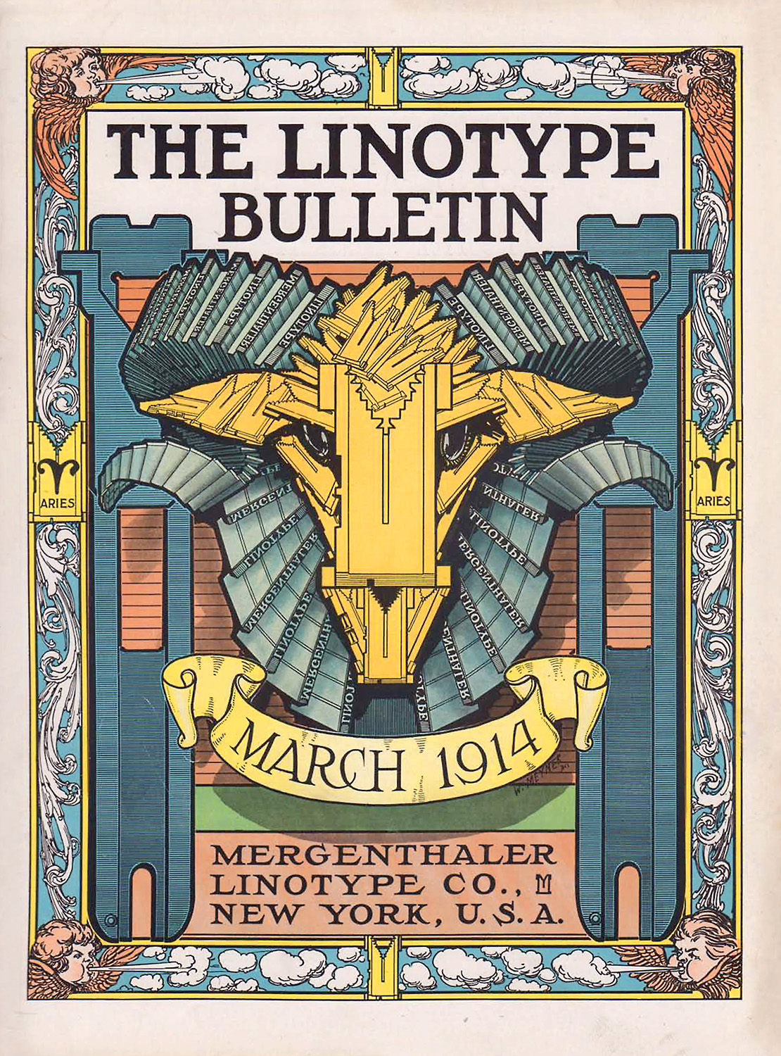 The Linotype Bulletin from March, 1914 has one of the most amazing  covers I’ve ever seen in my entire life
