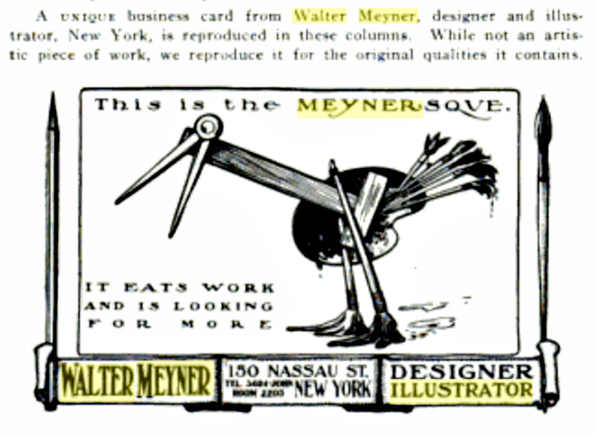 Meyner’s clever ad in The Inland Printer from June 1903