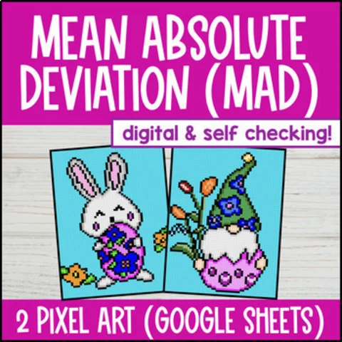 Thumbnail for Mean Absolute Deviation Digital Pixel Art | Measures of Variability and Spread
