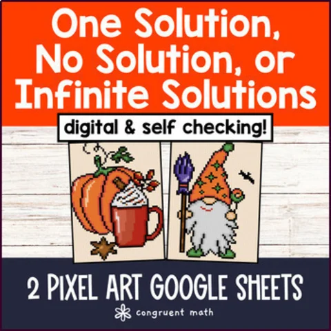 Thumbnail for [Free] Linear Equations with One, No, or Infinite Solutions Pixel Art Google