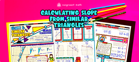 Thumbnail for Slope from Similar Triangles Guided Notes w/ Doodles | Slope Intercept Form Lesson Plan